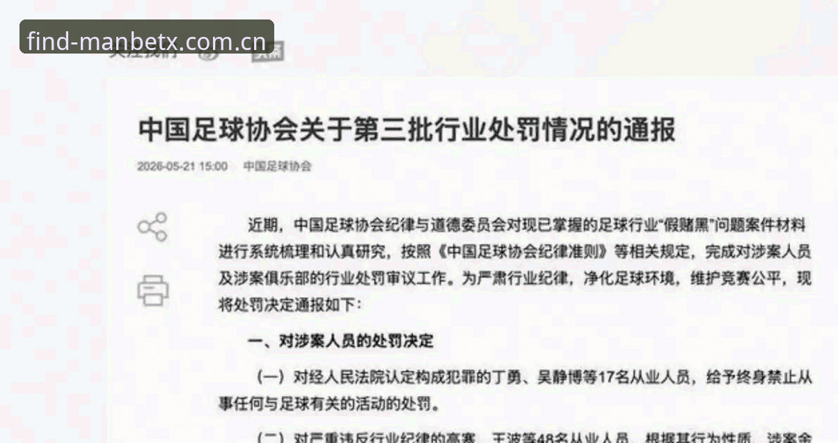 中国足协第三批禁足名单全面解析：17人终身禁赛背后的深度行业震动